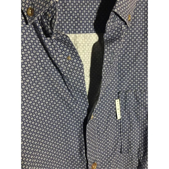 Mens Marc Ecko Button Up Shirt Patterned Casual Formal Dark Blue - Picture 3 of 6
